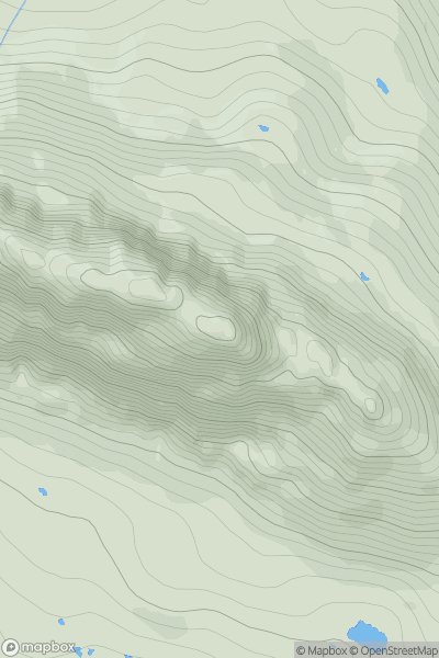 Thumbnail image for Meall Meadhonach [Lochinver to Ullapool] showing contour plot for surrounding peak